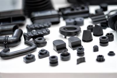 close up of rubber molded parts